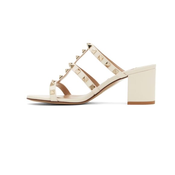 Valentino Garavani Off-White Rockstud Heeled Sandals Size 38 - Picture 7 of 7